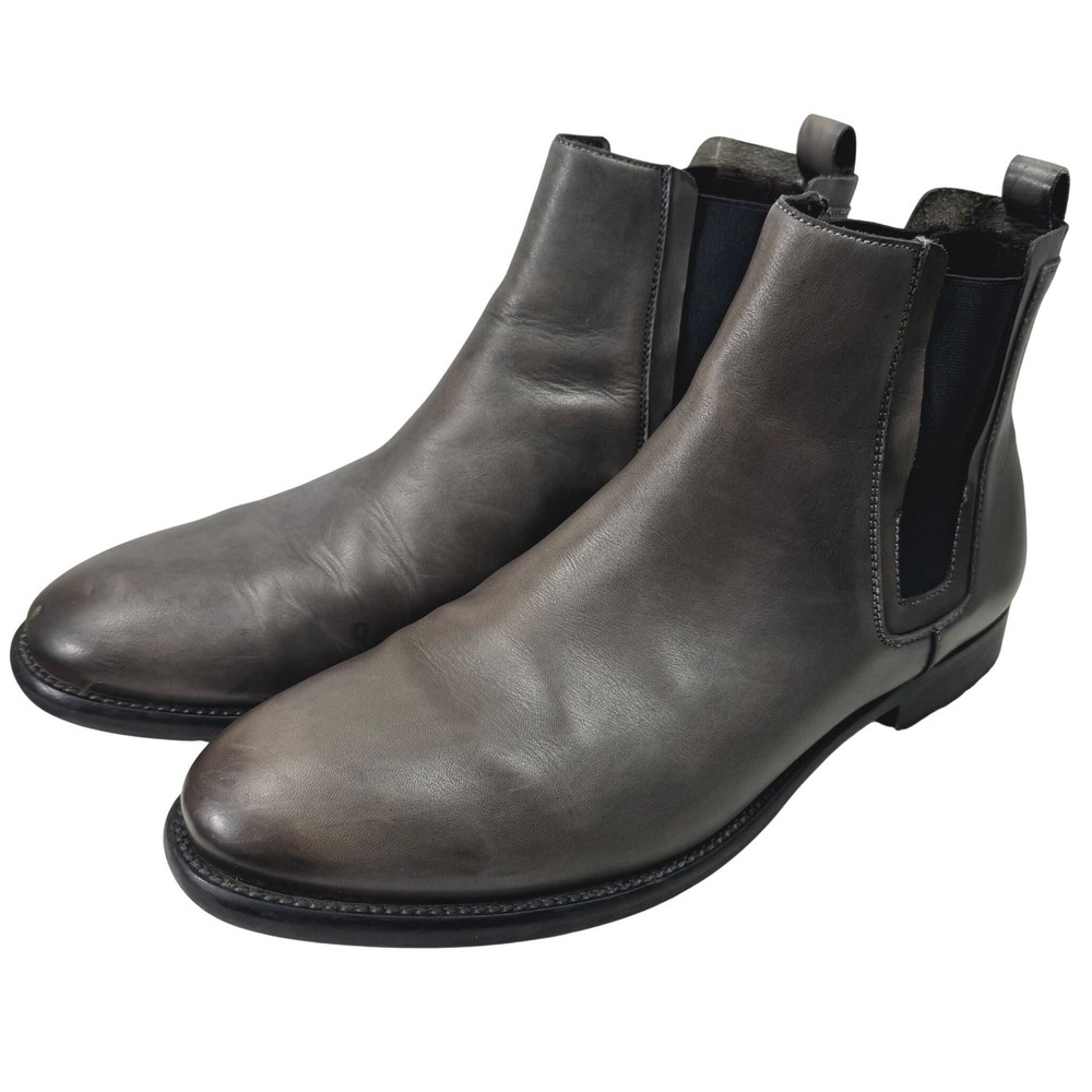 Bacco Bucci Chelsea Boots‎ Mens 11M Grey Leather Made in Spain Ankle Dress Boots